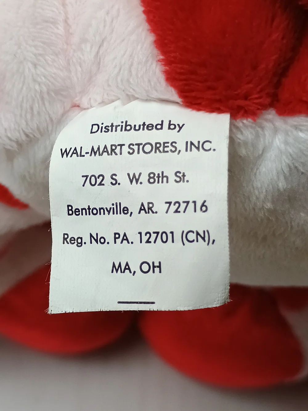 Plush Valentine Dog Toy - Red & White Heart Puppy - Washable